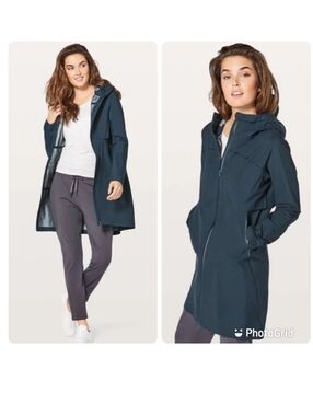 Lululemon Cloud Crush Navy Lightweight Hooded Rain Jacket Size 6 Women's    51